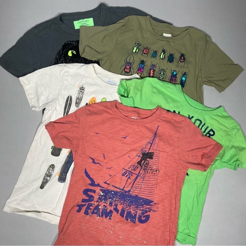 Bundle of 5 Boys size 8 Crewcut Tees